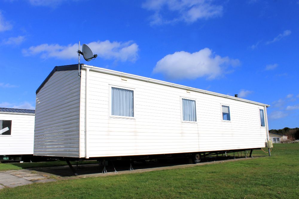 white mobile home
