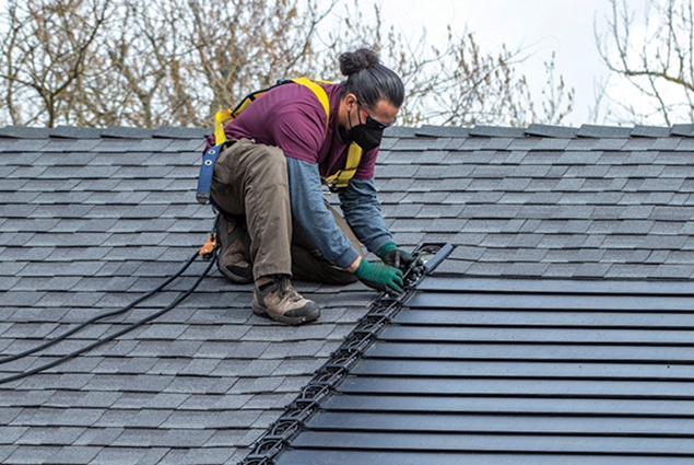 roof with solar panels