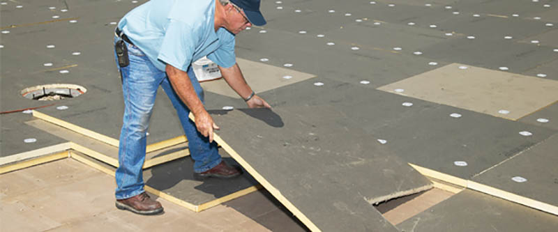 ACA Roofing Companies using a foam board