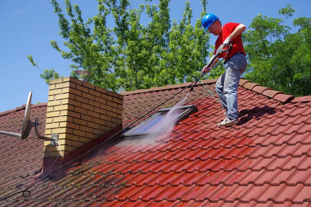 power washing roof