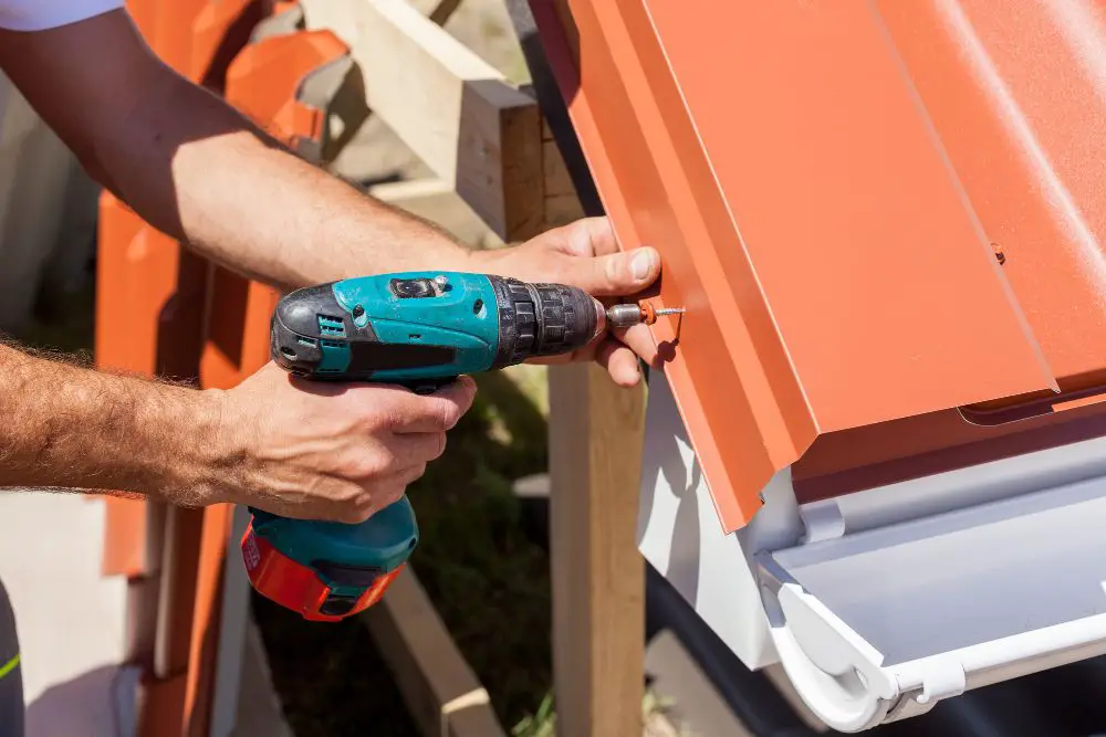 drilling on orange roof