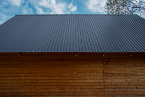 tin roof of wooden house